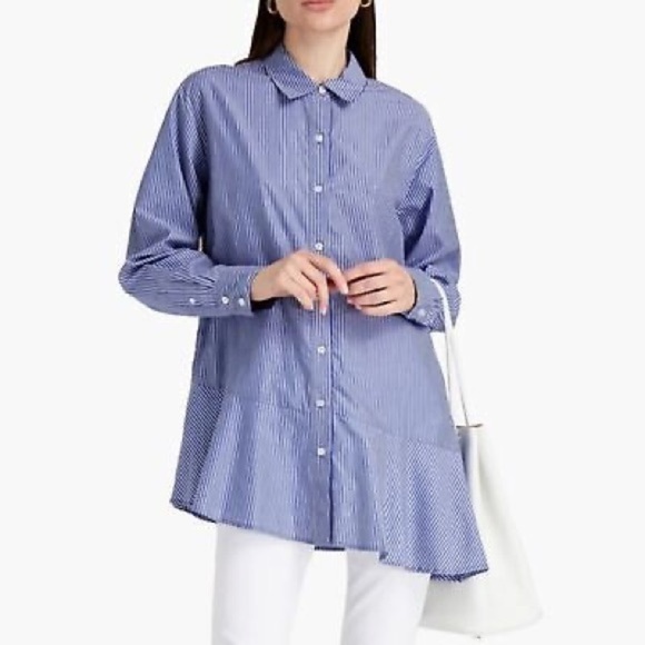 Veronica Beard Gilda Oversized stripped shirt blue|white size 8 - Picture 1 of 6